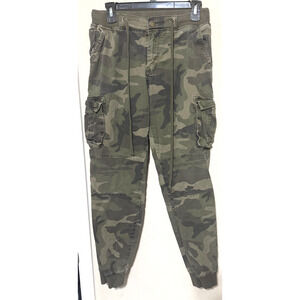 American Bazi Cargo Pants Green Camo womens Size Medium Joggers grunge skater